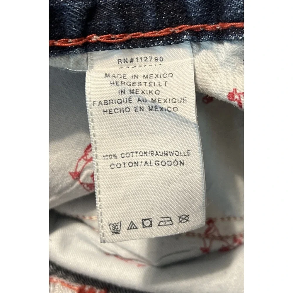 True Religion Men's Super T Flap Pocket Straight Leg Mid Rise Jeans Size 42x31